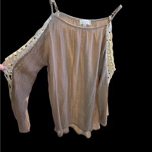 Umgee Tan Textured Blouse